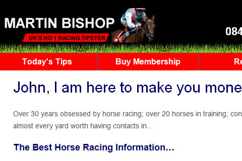 All Horse Racing Tips Sent to Members by Email